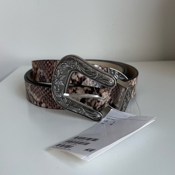 NWT H&M Faux Snakeskin Western Belt - Picture 1 of 6